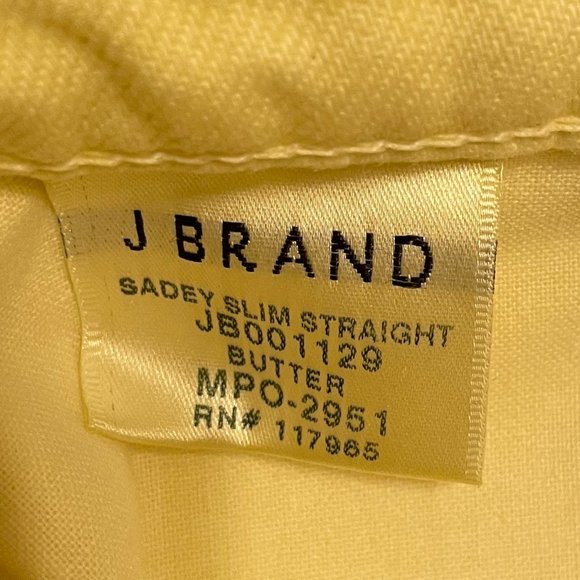 NWT J Brand Yellow Light Wash Sadey Slim Jeans - Picture 9 of 9